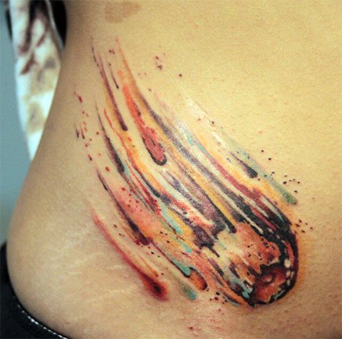 Tattoo with a comet