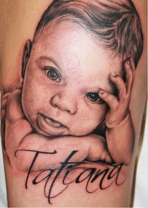 baby face tattoo