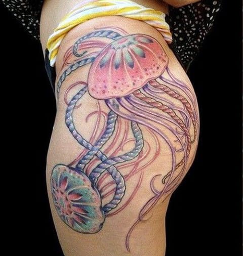 Medusa tattoo on girls buttock - photo