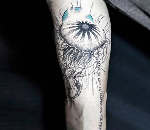 Jellyfish tattoo and caption