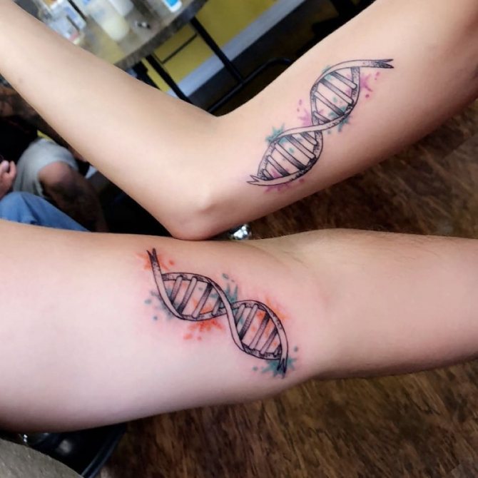 Tattoo with dna molecule