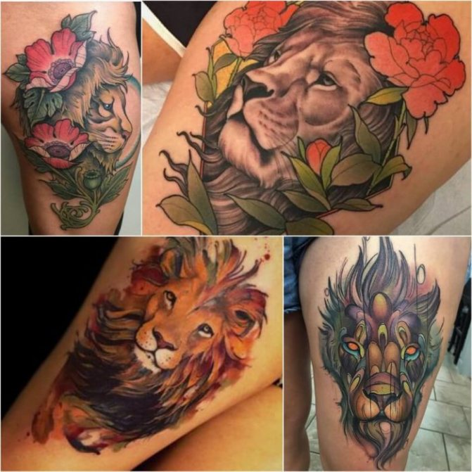 Animal tattoos - lion tattoo - wild animal tattoos - lion tattoo