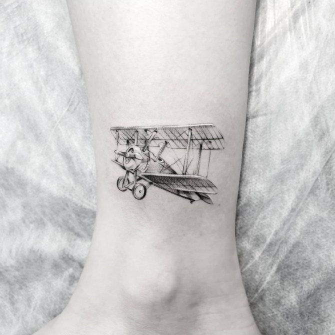tattoo airplane sketch