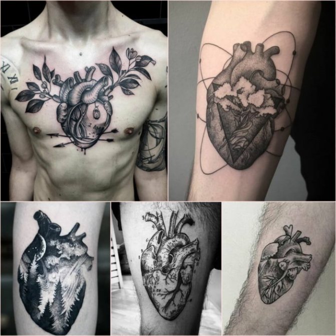 Heart tattoo on the wrist, hand, face, chest. Sketch, meaning