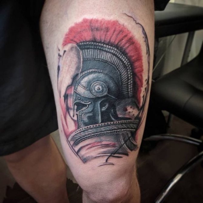 Spartan helmet tattoo meaning