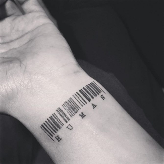tattoo barcode on hand