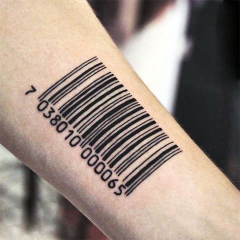 Tattoo barcode on hand