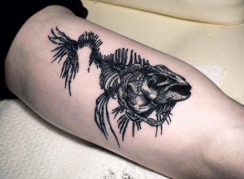Tattoo skeleton fish meaning, tattoo skeleton fish