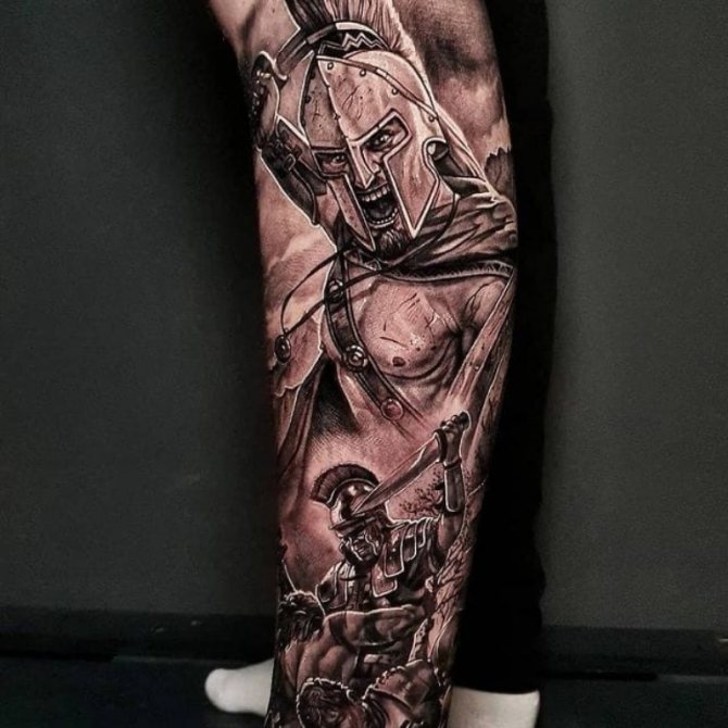 tattoo of Leonidas the Spartan