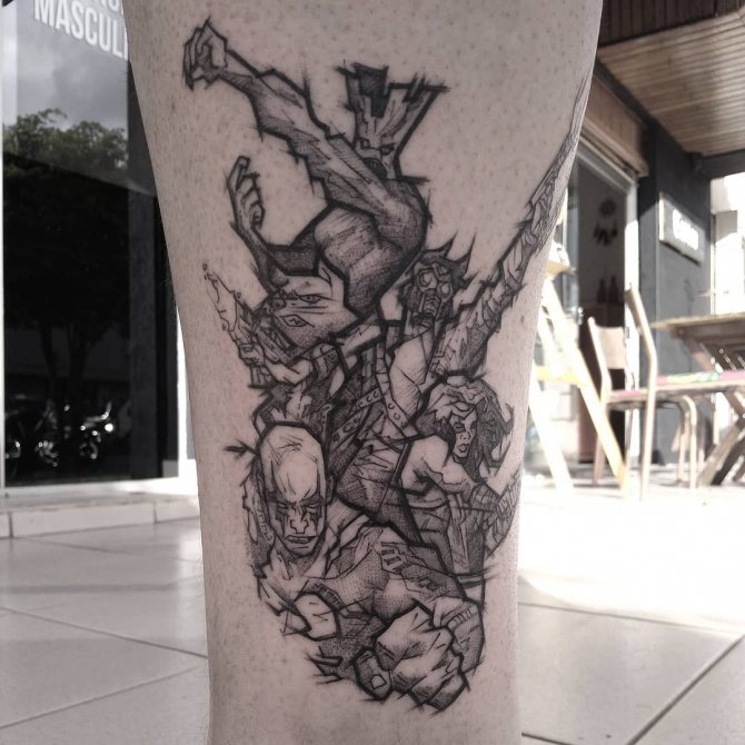 Tattoo of Guardians of the Galaxy movie characters