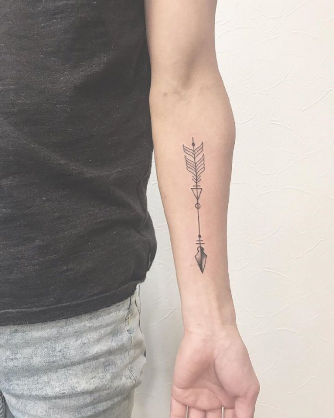arrow tattoo on hand for girls