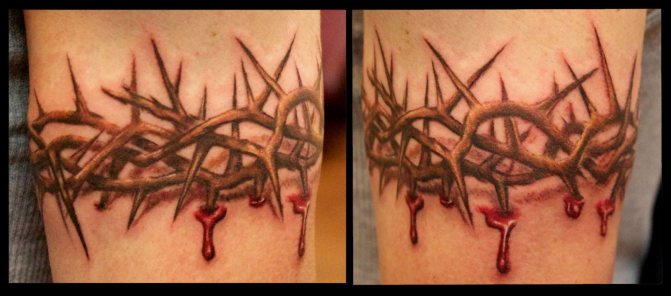 Tattoo of the crown of thorns