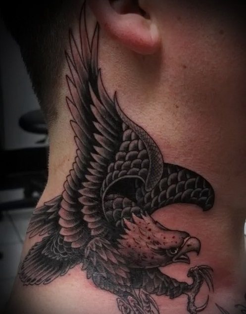 Tattoo in the shape of an eagle