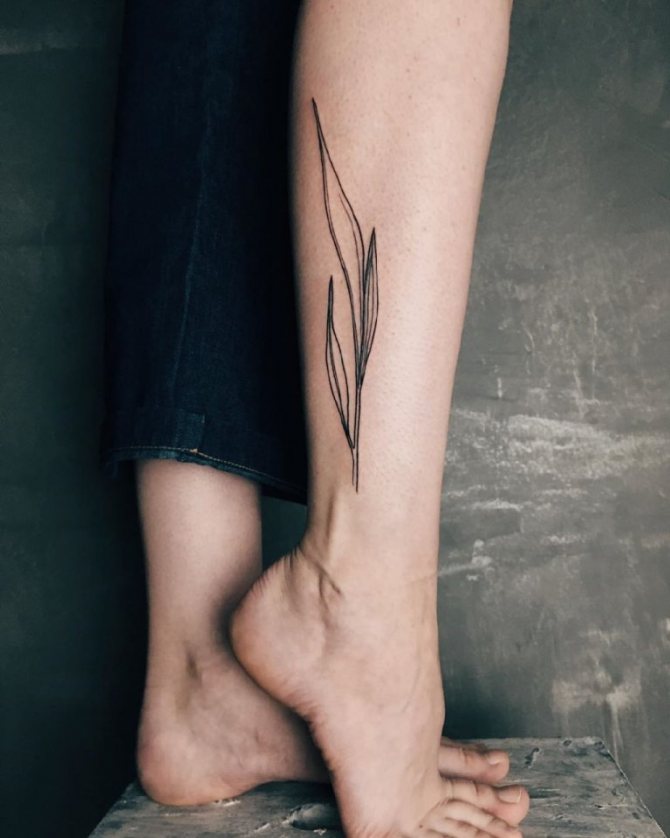 tattoo branch with leaves