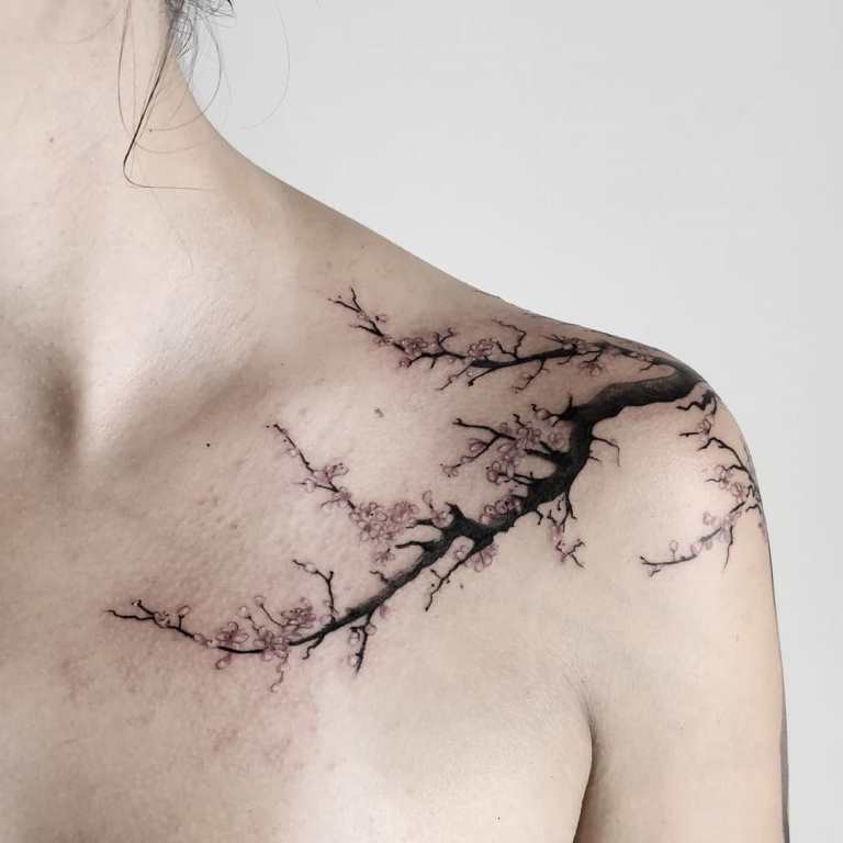tattoo cherry branch