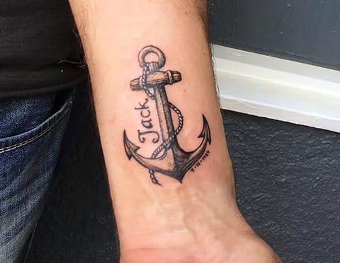 Tattoo Anchor on Wrist