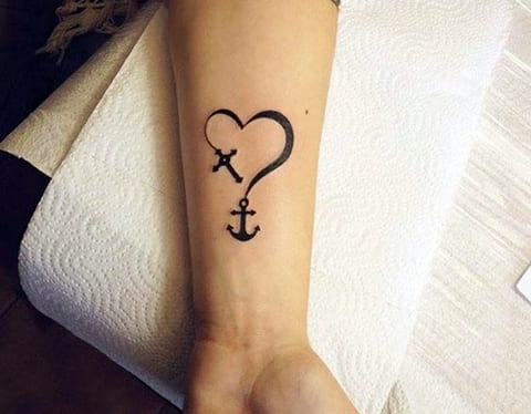 Anchor heart tattoo
