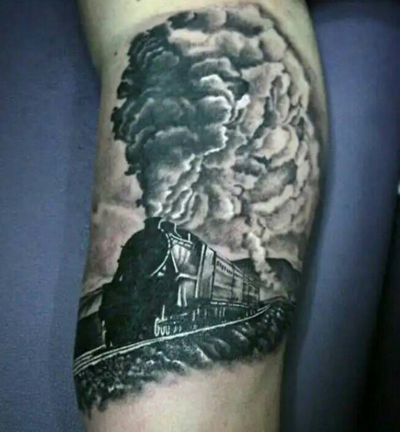 Tattoo of a railroader