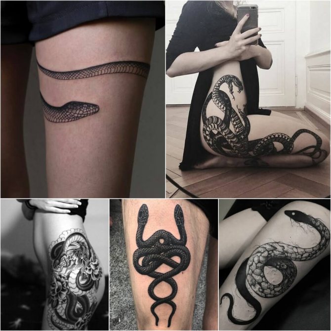 Tattoo snake - tatuaggio serpente - tatuaggio serpente sulla coscia