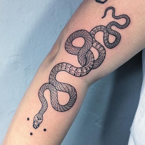 Snake tattoo. Meaning for girls, men, sketches, photos