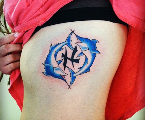 Tattoo - the zodiac sign of fish for woman