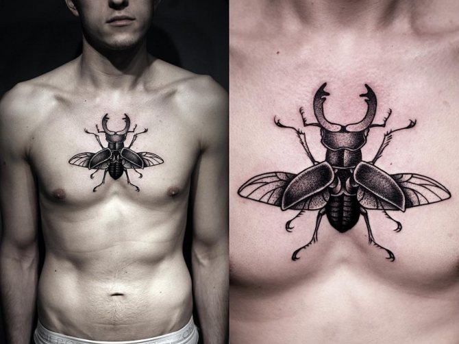 Tattoo amulet as a scarab beetle