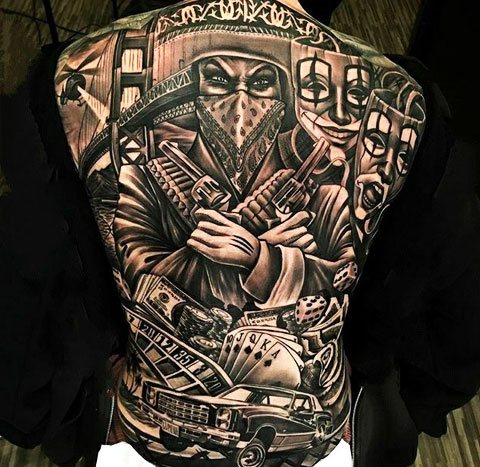 Tattoo Chicano on back - photo