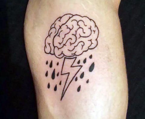 Tattoo of rain and lightning