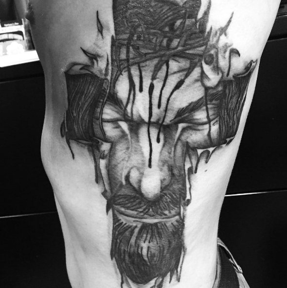 Jesus tattoo under the skin