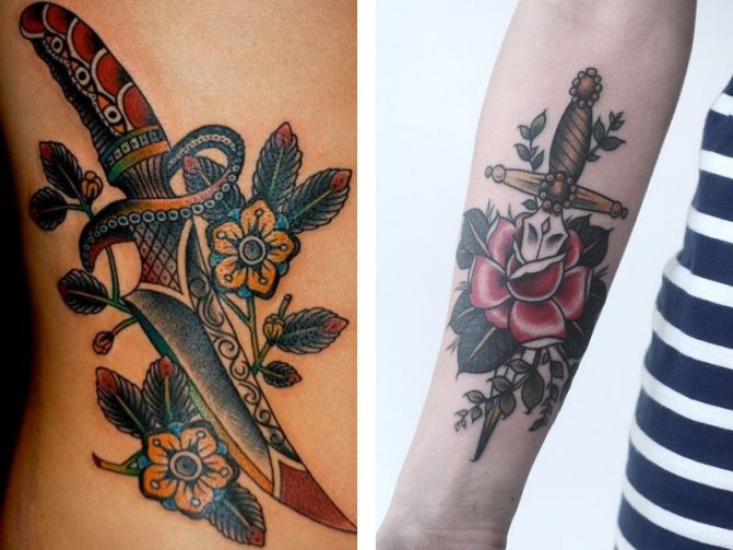 Tattoo of a dagger and its meaning