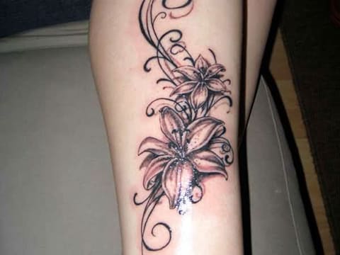 Tattoo of a lily
