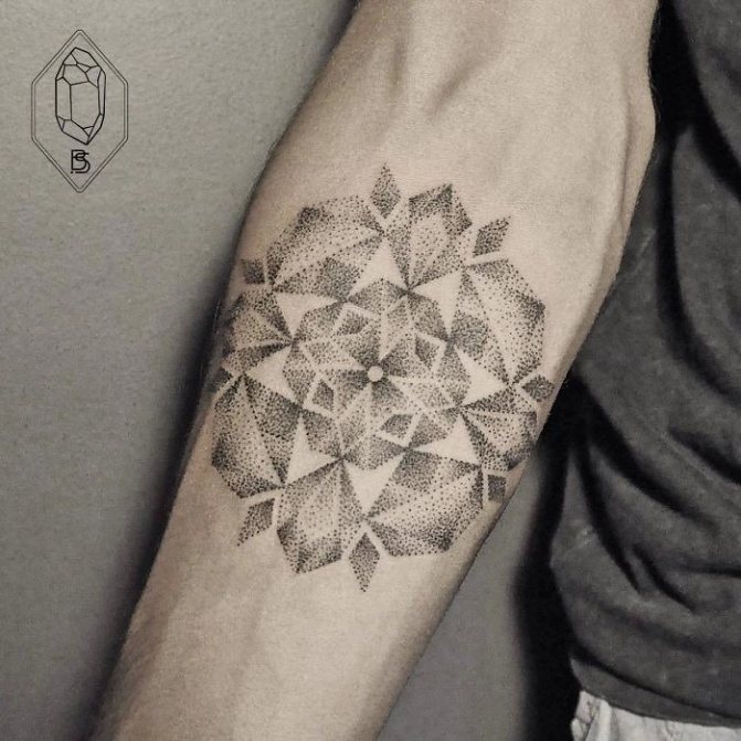 Mandala Dotwork Tattoo on Forearm