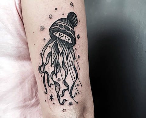 Jellyfish tattoo on arm - photo