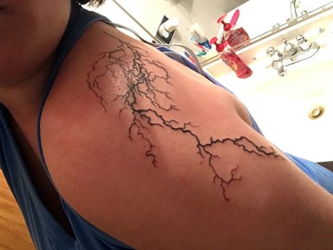 Shoulder Lightning Tattoo