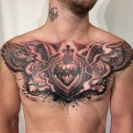 Tattoo on the chest for a man