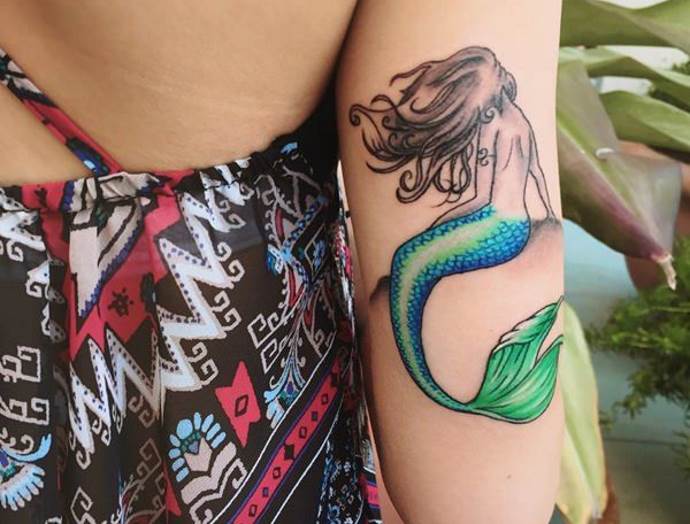 Tattoo on a girl's elbow