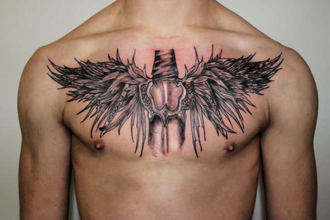 Tattoo on male chest