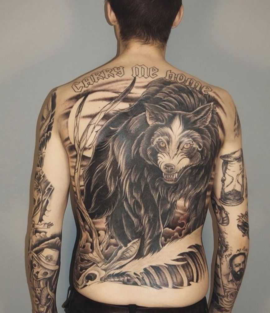 Tattoo on male back