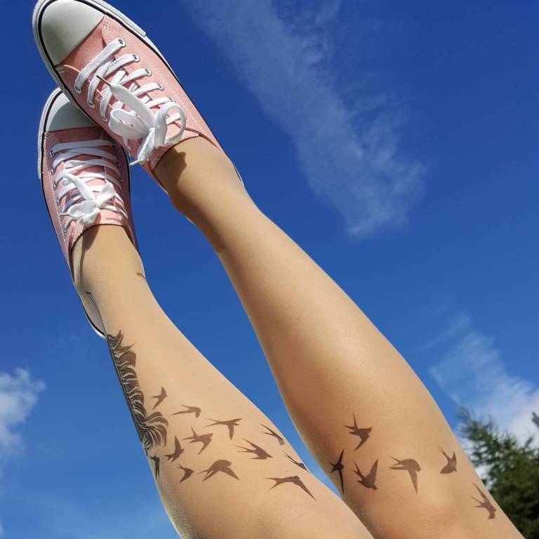Tattoo on a leg