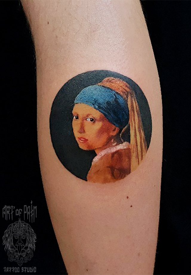 Tattoo on Arm: Girl with a Pearl Earring