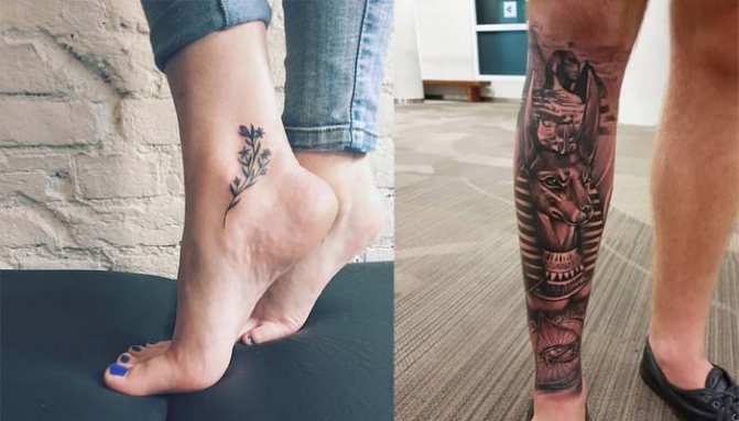 Tattoo on ankle and shin