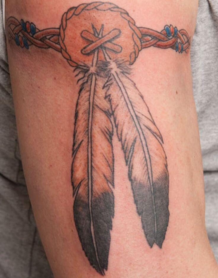 Indian feather tattoo
