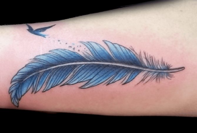 Tattoo of a feather