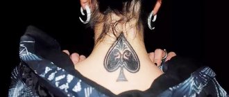 Tattoo of Spades. Meaning of pikes suit in women, men