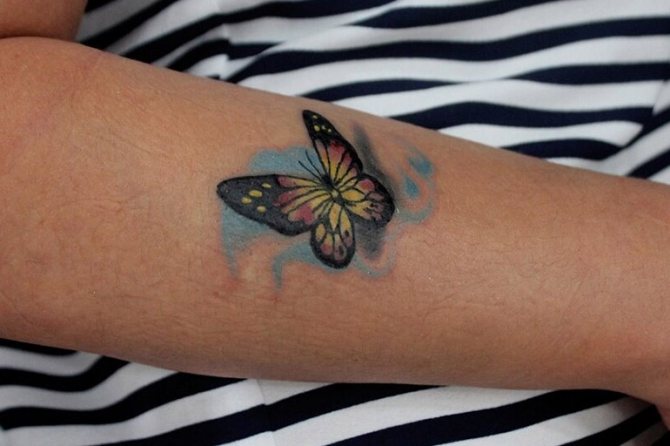 Tattoo with a butterfly in jail