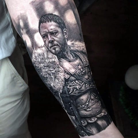 Tattoo with a gladiator from the movie