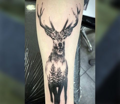 Tattoo with a deer