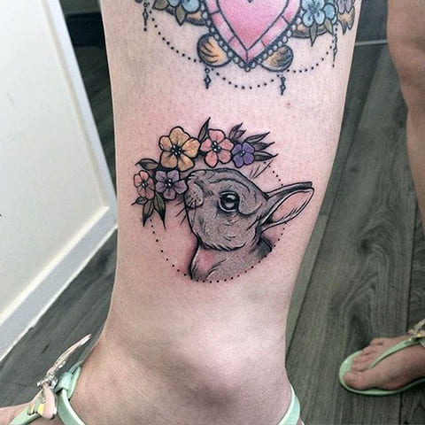 Tattoo with a hare