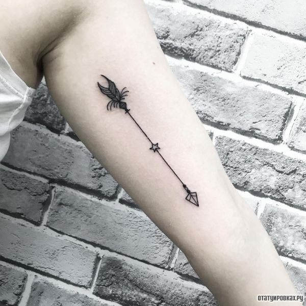 Arrow tattoo on a girl's arm