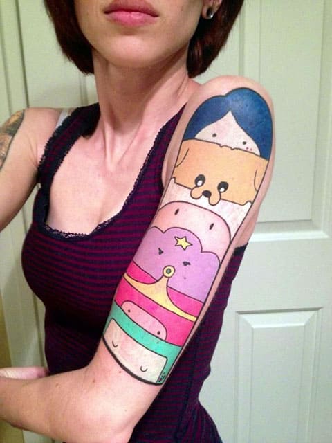 Adventure Time tattoo on arm - photo